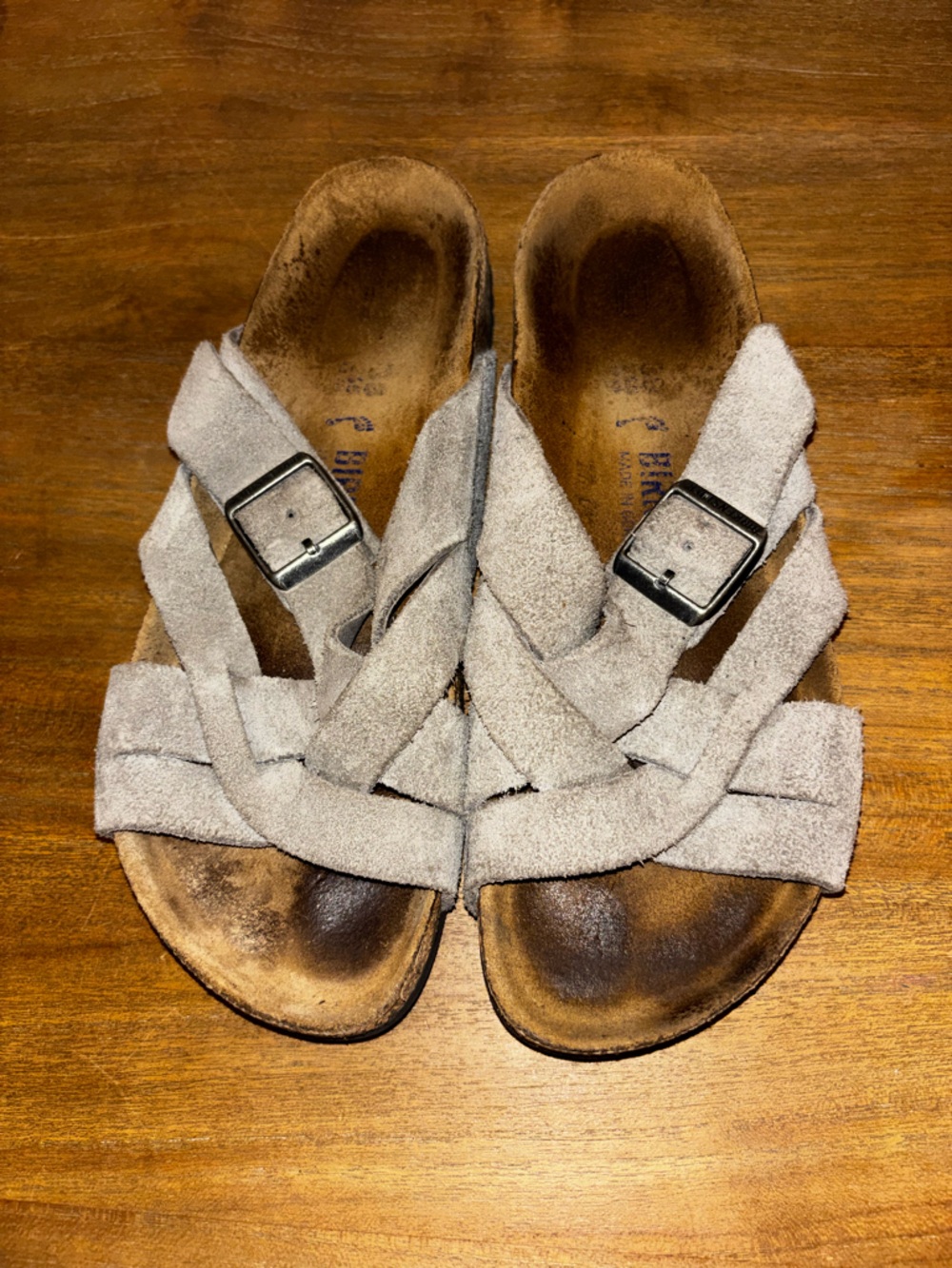 Birkenstock Taupe Suede Sandals 38
